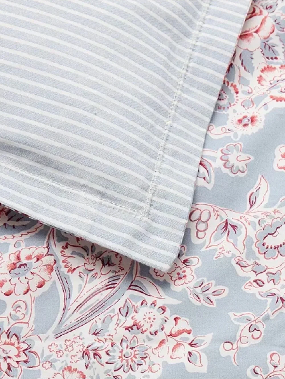Lauren Ralph Lauren Maddie Blue and Pink Floral Reversible Duvet Cover King
